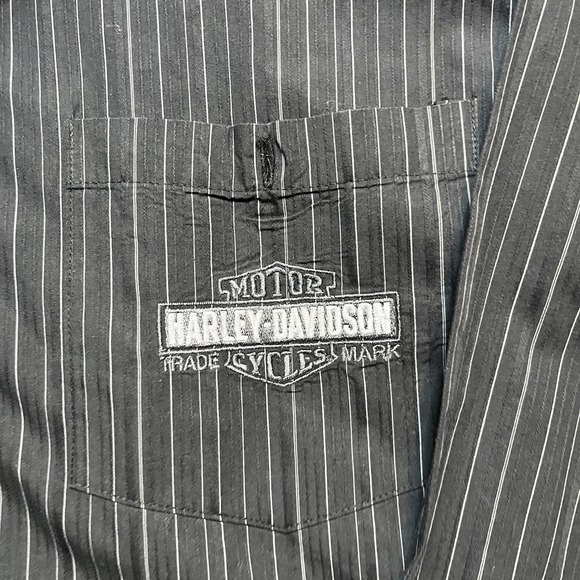 Harley Davidson men's long sleeved black button up shirt size 2XL - Picture 3 of 7
